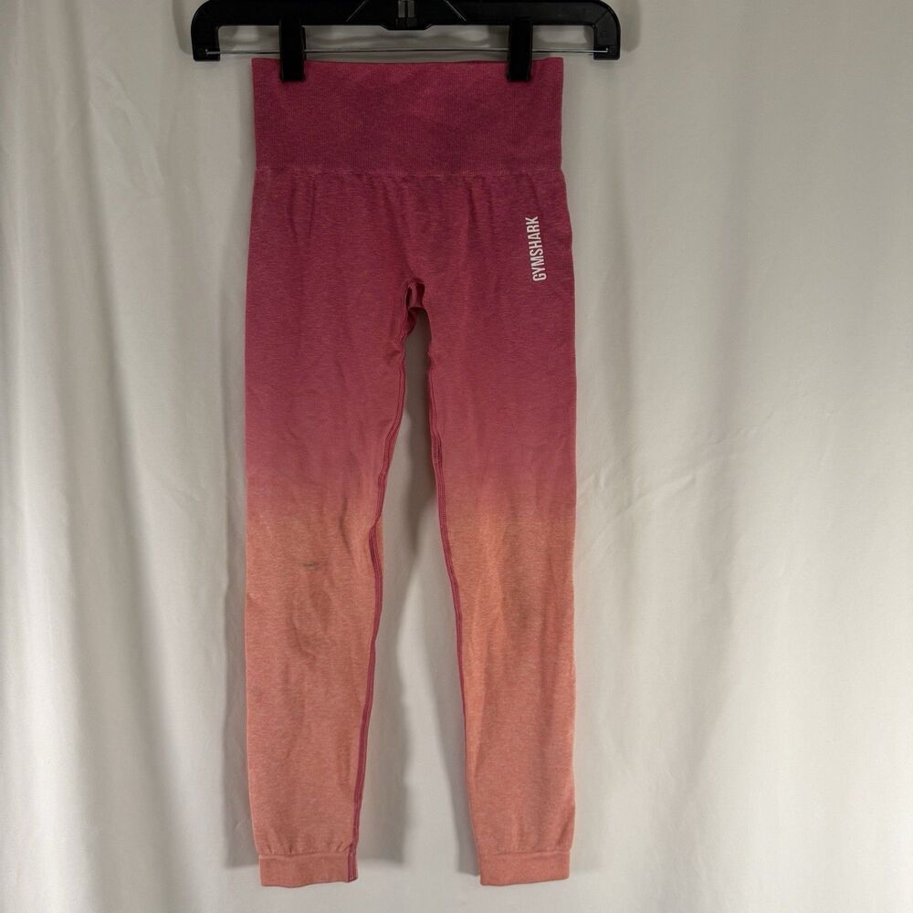 Gymshark Leggings Women's XS Pink Orange Pull On Low Rise 22.5" Inseam